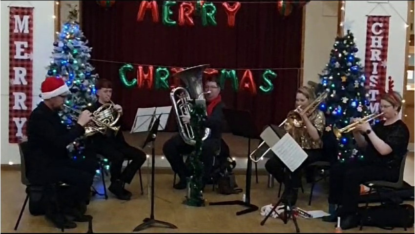 Manchester Chamber Brass performing at Christmas for care home residents